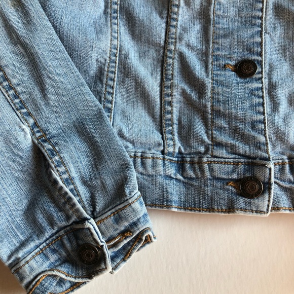 Angel Jean Jacket Distressed Denim Cropped Size Small - Picture 8 of 12